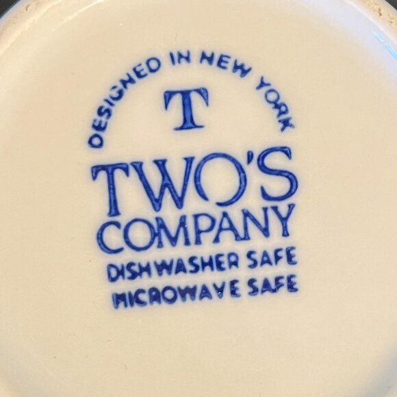 TWO’S COMPANY Chinoiserie Chintz Pattern Cobalt Blue & White Chinzware Mug - Picture 10 of 10